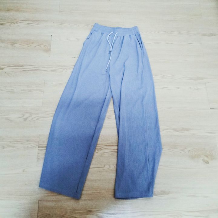 keltis-shop-กางเกงผ้ายืดอัดพลีท-สะโพก-34-เอว-25-สีเทา-free-size-ขายาว