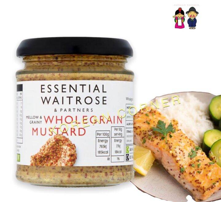 WAITROSE Wholegrain Mustard โฮลเกรนมัสตาร์ด ธัญพืช เหมาะกับเนื้อสัตว์