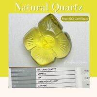 Natural Quartz ควอตซ์ แกะสลัก รูปดอกไม้ พลอยแท้ ธรรมชาติ แถมฟรีใบเซอร์GCI