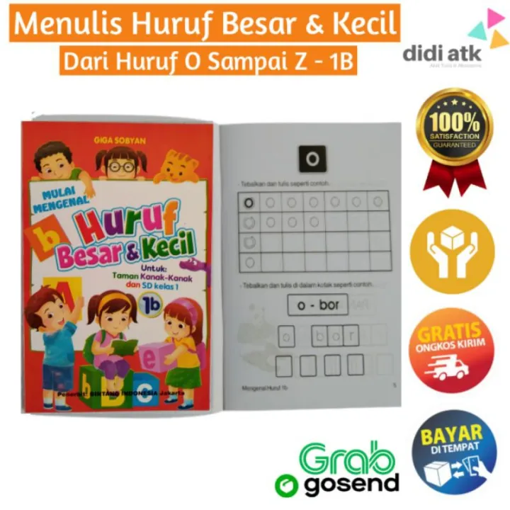 Buku Belajar Menulis Huruf Besar & Kecil 1B Nebalin Huruf Untuk Paud ...