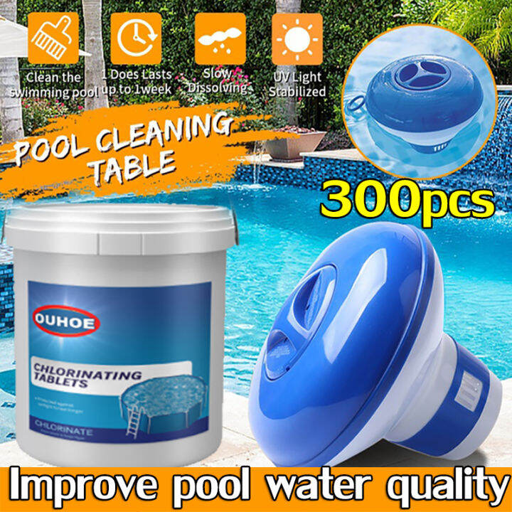 300 PCSChlorine Tablets Pool Disinfectant Kills 120 of germs in water and inhibits water germs