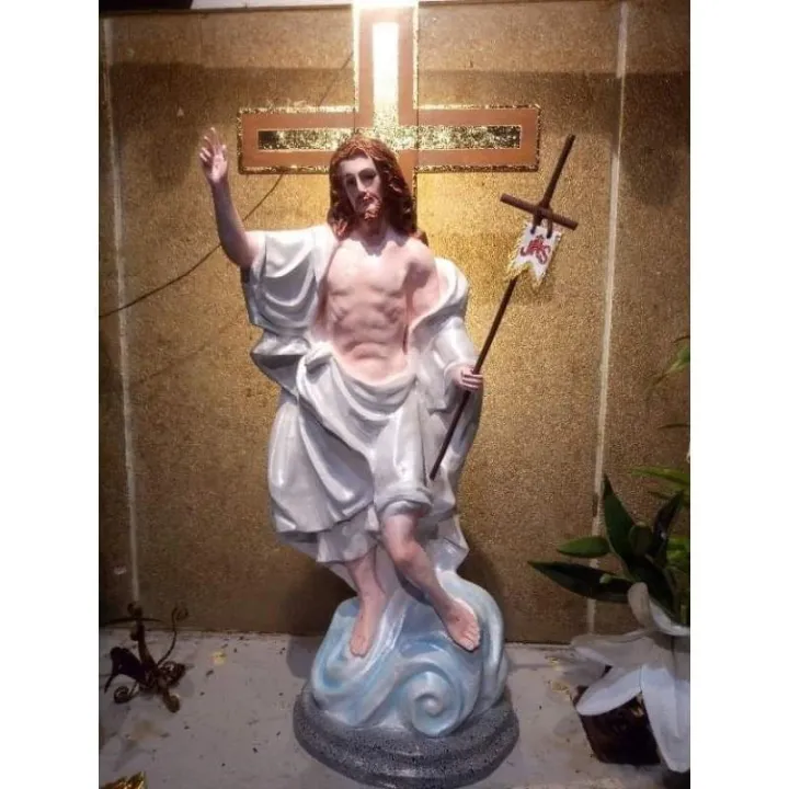 Resurrection Of Jesus Statue Pagkabuhay Resin Christ Stand 32inches