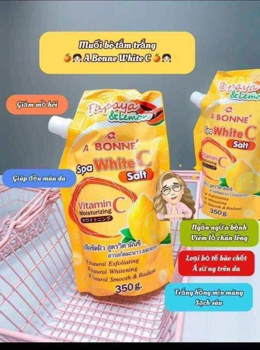 100 original Thailand _ Exfoliating salt A Bonne spa white C papaya