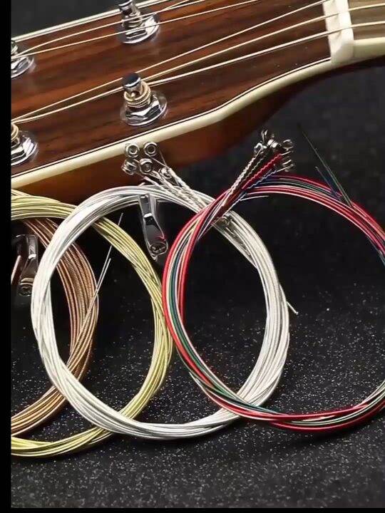 6Pcs/Set Acoustic Guitar String Set Brass String For Guitar With Label Lazada PH