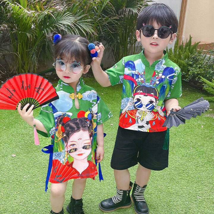 Hanfu Girls' Cheongsam Children's Summer Clothing National Style