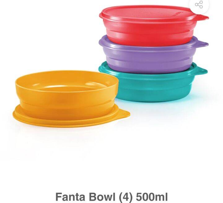 Tupperware Fanta Bowl 500ml Set(4 Pcs) | Lazada