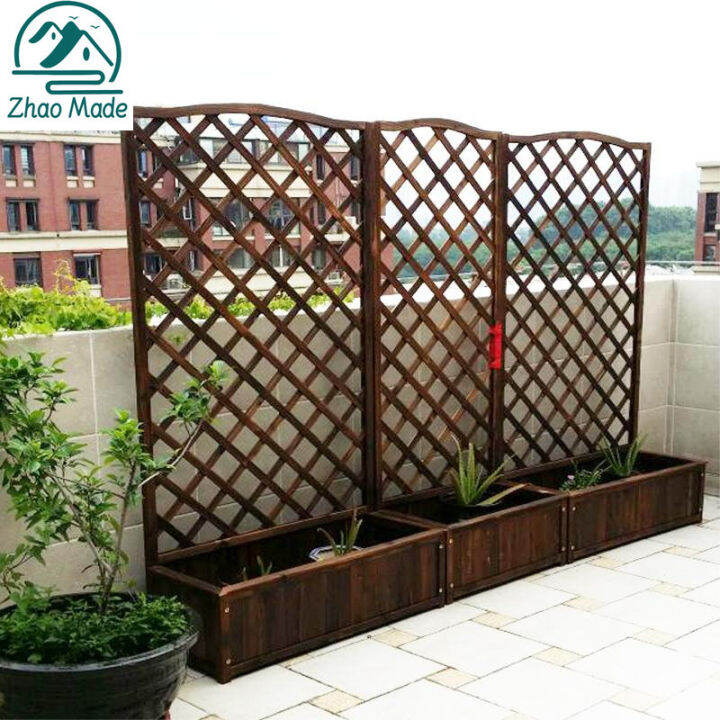 Zhao Made Wooden Fence Flower Pot Flower Box Fence Balcony Climbing ...