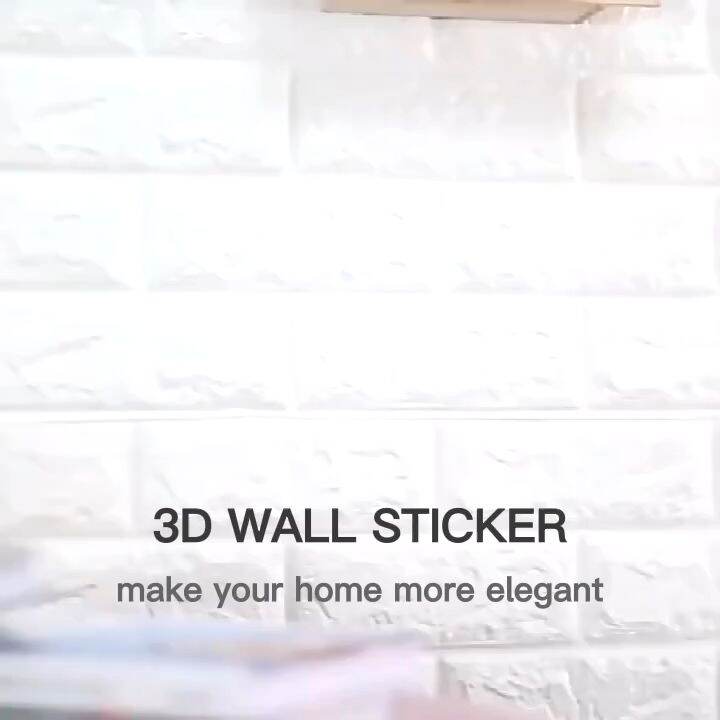 LIVABLE 3D Wallpaper Foam Bricks Self Adhesive Brick Wall Stickers