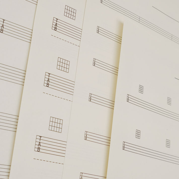 บรรทัดห้าเส้น-a4กระดาษสดเพิ่มความหนาแผ่นเพลงเปียโนเปล่าสำหรับฝึกอูคูเลเล่สี่สายกีตาร์หกเส้น