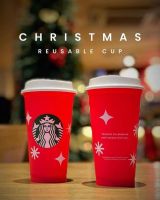 Christmas  Starbucks reuseable cup แก้ว