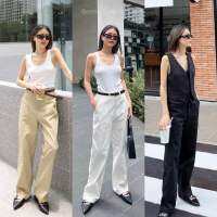 NEW!! Button pants (430฿ฟรีส่ง) กางเกงรุ่นใหม่ ทรงกระบอกตรง งานสวยดูดีมากกก ผ้าคอตตอนผสมโพลีเอสเตอร์ สำหรับรุ่นนี้เอวสูง สม๊อคหลังยางยืด