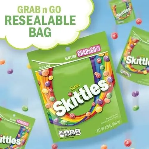 Skittles Sour Chewy Candy Bite Size Candies Grab N Go The Origin Lime Up 204 Grams 6986