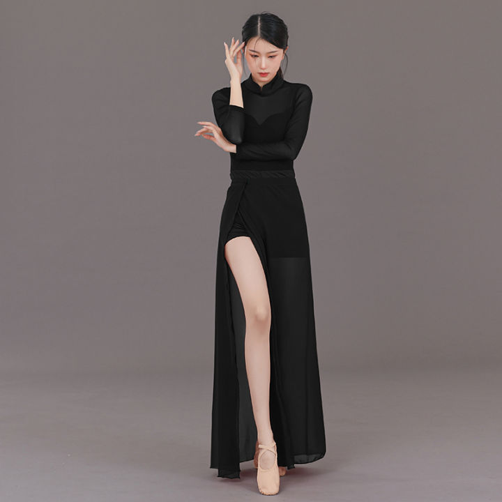 Dynamic Dance Classical Dance Elegant Cheongsam Dance Clothes Black ...