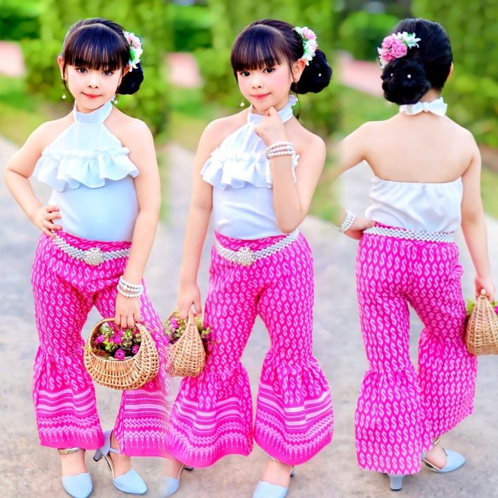 ชุดไทยเด็ก-ชุดไทยประยุกต์-ชุดกางเกงขาบาน-ing