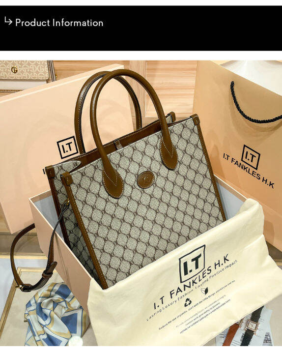 Hong Kong genuine 2023 new bag women's large capacity leather shoulder