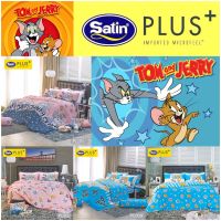 Satin Plus+ (Tom&amp;Jerry) : ชุดผ้าปูที่นอน (ขนาด 3.5 | 5 | 6 ฟุต) ⛔️ไม่มีผ้านวม⛔️ เครื่องนอนซาติน พลัส รุ่นลายการ์ตูน (ทอมแอนด์เจอรี่-Tom and Jerry) ?รองรับที่นอนหนาสูงสุด 14 นิ้ว ?“Satin Plus+ Cartoons Collection”