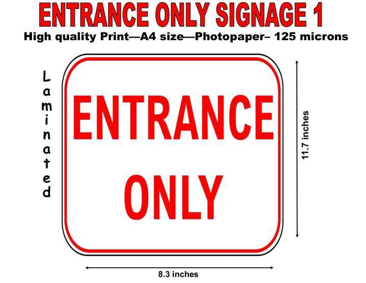 Entrance only signage laminated | Lazada PH
