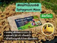 สแฟกนั่มมอส Sphagnum Moss อัดก้อน 8,12 ลิตร (100,150g. โดยประมาณ)  Premium Quality "ฟูสวย เส้นยาว อุ้มน้ำดีเยี่ยม"