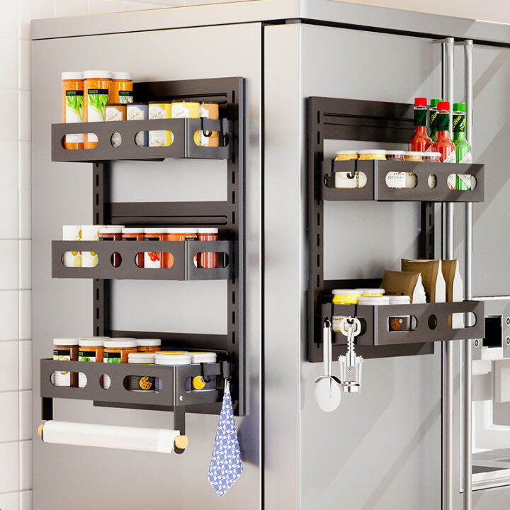 Storage Rack Kitchen Refrigerator Side Storage Rack Wall