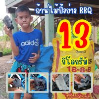 ถ่านไม้, ถ่านไม้รวม, ถ่านปิ้งย่าง BBQ, ถ่านทำกับข้าว, เผาโดยกระบวนการฟิวชันดับโดยการตัดอากาศ(ไม่ดับน้ำ) 13 กิโลกรัม