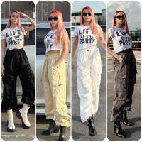 ?New!!! Cargo Pants กางเกงคาร์โก้สุดฮิต!! สไตล์ Y2K สตรีทแดนซ์ กระเป๋าข้างสุดเท่ห์!! งานนำเข้า ผ้าCotton ใส่สบาย