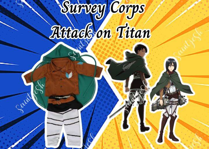 Levi, Eren, Mikasa - Attack On Titan Scouts Regiment Uniform Inspired ...