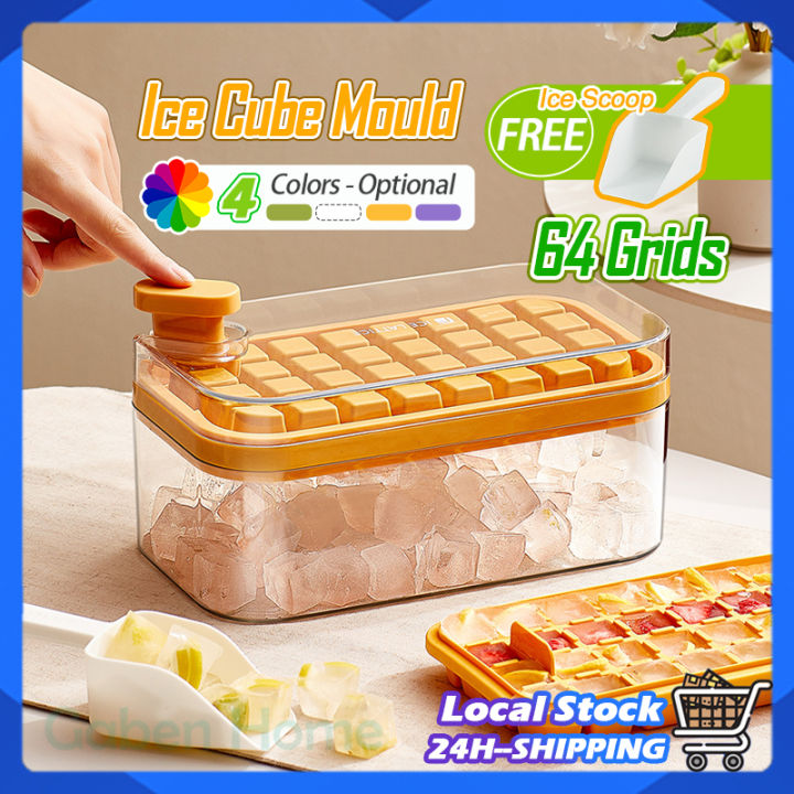 One-button Press Type Ice Mold Box, Kitchen 64 Grid Ice Cube Maker