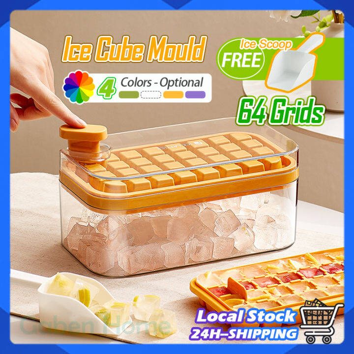 One-button Press Type Ice Mold Box, Kitchen 64 Grid Ice Cube Maker