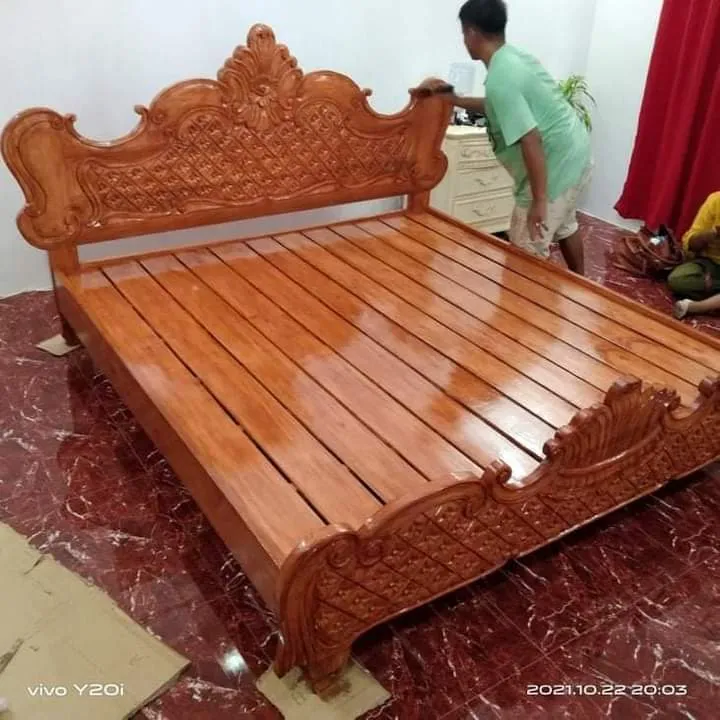 bed frame,with elegant carvings,60x75 Lazada PH