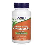 โสมอินเดีย พร้อมส่ง ของแท้100% Now Ashwagandha extract 450mg 90 veg capsules