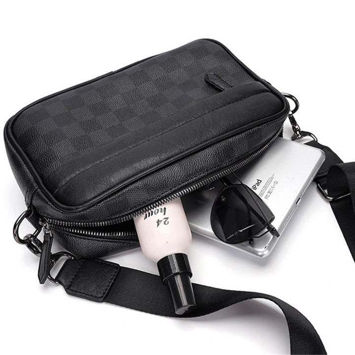 Outdoor Casual Fashion Men Sling Bag PU Leather Shoulder Messenger Bag Beg  Silang Lelaki Perempuan (SL-076)