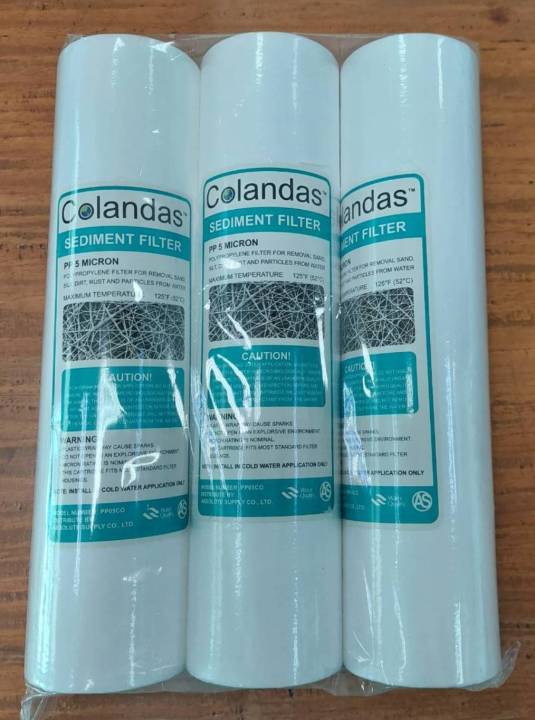 ไส้กรอง PP Colandas ( SEDIMENT FILTER)  ความละเอียด 5 ไมครอน &nbsp;ขนาด 10 นิ้ว (3 อัน)