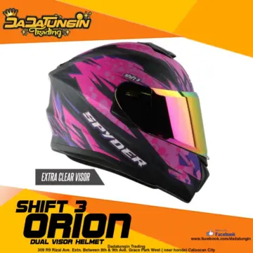 Spyder Full Face Helmet with Dual Visor Shift 3 GD ORION Series 5 (Free  Clear Visor)