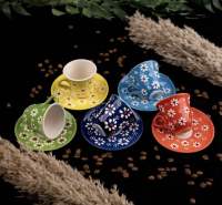 ชุดแก้วกาแฟตุรกี เซรามิก งานแฮนด์เมด 6 ชุด/ Turkish coffee cups