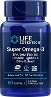 Life Extension Super Omega 3 EPA DHA Fish Oil Sesame Lignans Olive Extract 60 Softgels น้ำมันปลา โอเมก้า 3 ดีเอชเอ