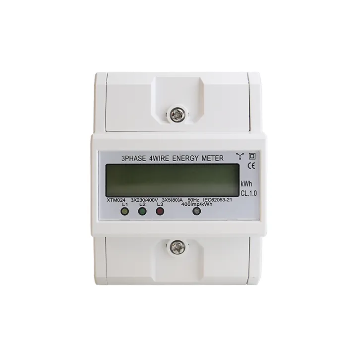 Din Rail 3 Phase 4 Wire Electronic Watt Power Consumption Energy Meter ...