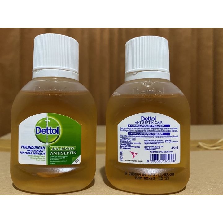 Dettol Antiseptic Liquid Cair 45ml Lazada Indonesia