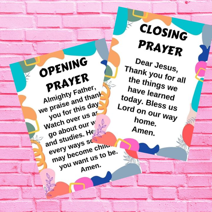 Opening and Closing Prayer Wall decor A4 laminated | Lazada PH