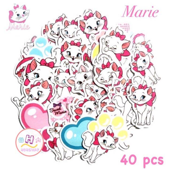 sticker-สติ๊กเกอร์-marie-h-63-มาเรีย-40ชิ้น-แมวมารี-แมวเหมียว-ดิสนี-disney-ดิสนีย์-maree-มาลี-cat-แมวมาลี-มารี-แมว