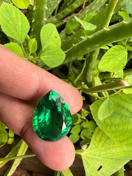 nano-พลอย-นาโนสีเขียว-27-กะรัต-carats-17x23-มม-1-เม็ด-pieces-lab-made-nano-green-emerald-synthetic