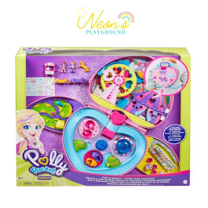 Polly Pocket 2-In-1 Travel Toy Playset, Tiny Is Mighty Theme Park ...