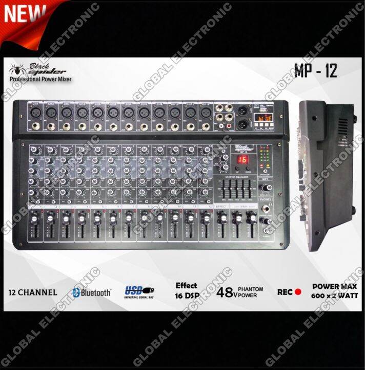 POWER MIXER BLACK SPIDER MP12 original 12 Channel. Lazada Indonesia