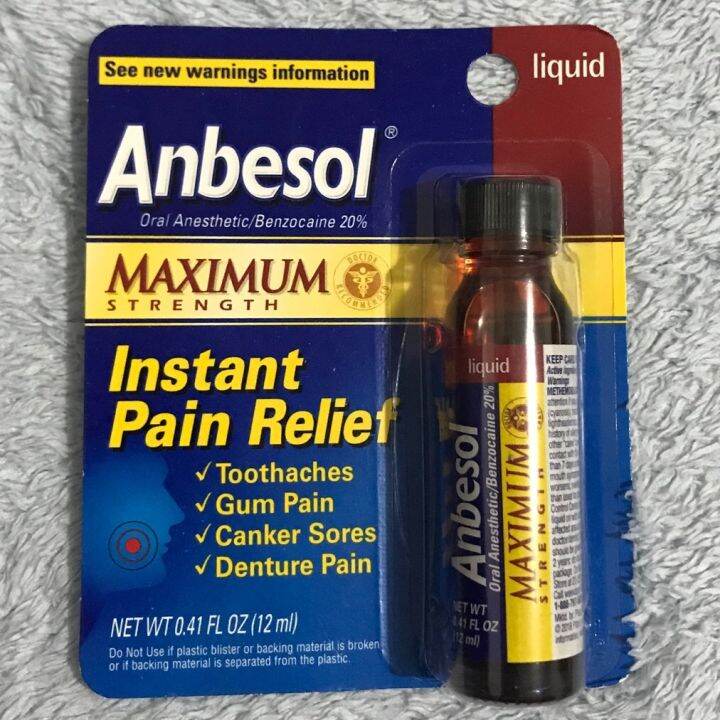 Authentic Anbesol Liquid Maximum Strength Instant Pain Relief | Lazada PH