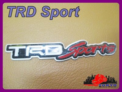 TOYOTA TRD SPORTS LOGO "CHROME" &amp; "RED" (1 PC.) // โลโก้ TRD Sports พร้อม สติ๊กเกอร์ สินค้าคุณภาพดี