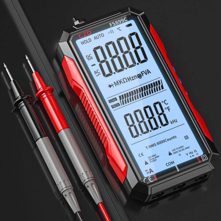 6000 Count Rechargeable Multimeter Voltmeter Ammeter Ohmmeter True RMS ...