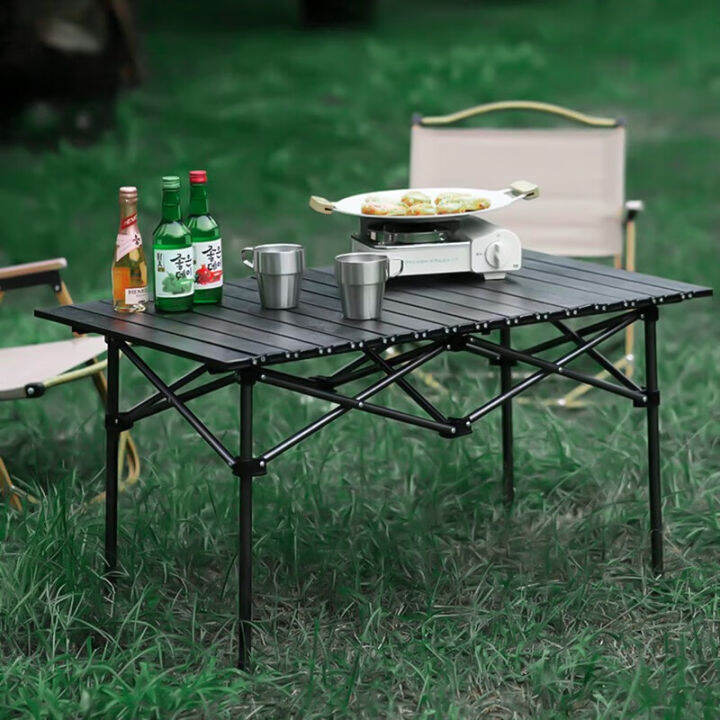LOOGU Outdoor Folding Table Aluminum Alloy Egg Roll Table Camping