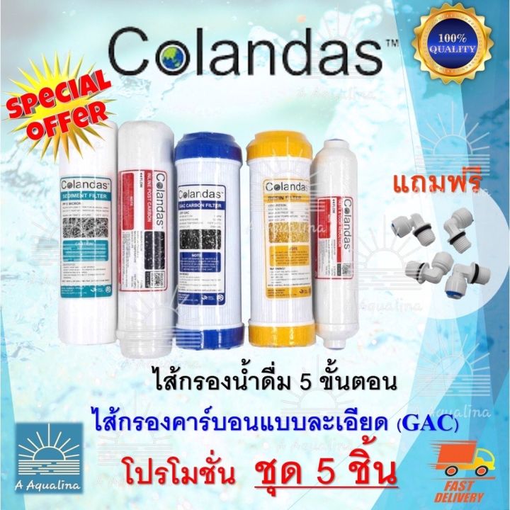 ไส้กรองน้ำดื่ม-colandas-5ขั้นตอน-แบบมีไส้กรอง-คาร์บอนแบบละเอียด-gac