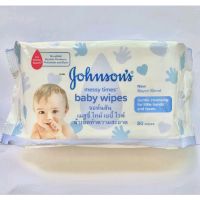 ทิชชู่เปียก Johnson’s Baby Wipes Messy Times 80s  80 แผ่น จอห์นสัน เมสซี่ ไทม์ เบบี้ ผ้าเช็ดทำความสะอาด แบบเปียก ฟ้า