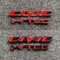 โลโก้ CIVIC i-VTEC FD ชิ้นงานโลหะ (จำนวน 2 ชิ้น)