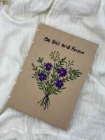 สมุดบันทึกปักมือ งานฝีมือ Hand Embroidered Journal | Natural Hand Embroidered and Hand Assembled Journal  | Unique Gift | Embroidered Notebook